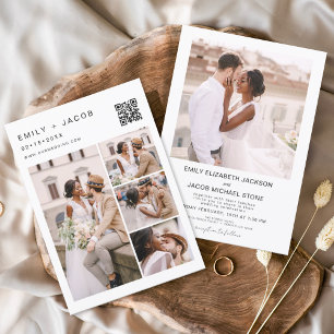 Budget Minimalist Photo QR code White Wedding