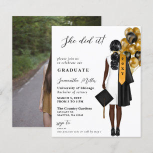 Budget Minimalist Photo She Did It Graduation