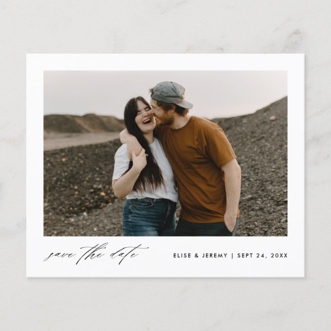 Budget Minimalist Photo Wedding Save the Date (Front)