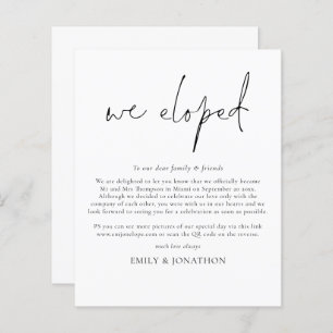 Budget Minimalist QR Code Script We Eloped