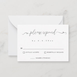 BUDGET Minimalist Response Wedding RSVP Card