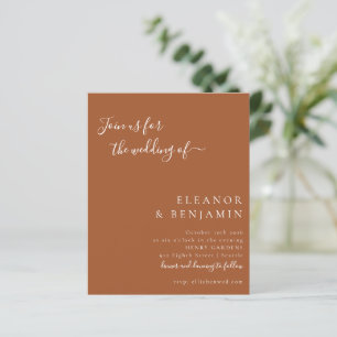 Budget Minimalist Script Terracotta Wedding Invite