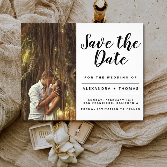 Budget Minimalist Simple Save the Date Photo  Flyer (Creator Uploaded)