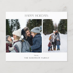 Budget Minimalist Two Photo Happy Holidays Flyer