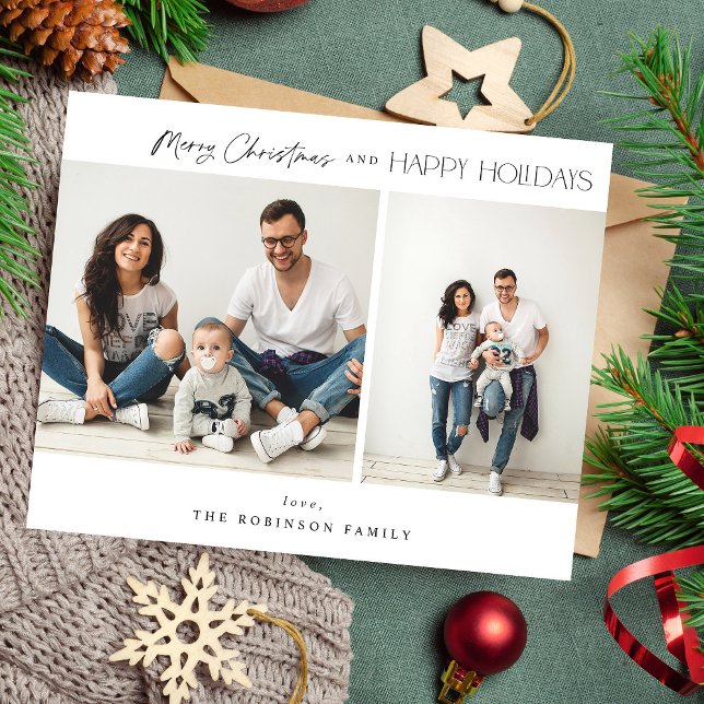Budget Minimalist Two Photo Merry Christmas Flyer (Creator Uploaded)