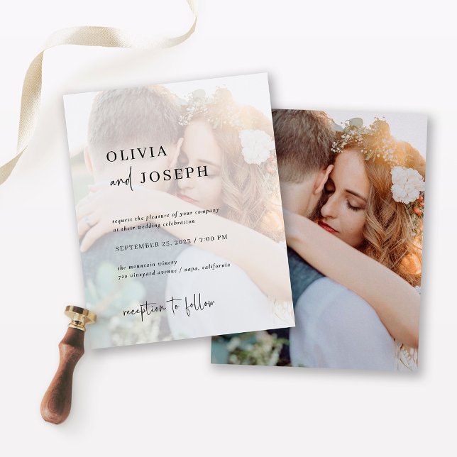 Budget Minimalist | Two Photo Wedding Invitation Flyer (Creator Uploaded)