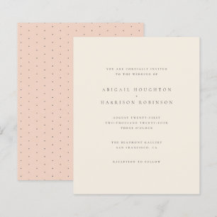 Budget Minimalist Typography Blush & Cream Wedding