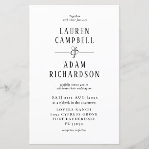 Budget Minimalist Wedding Invitation