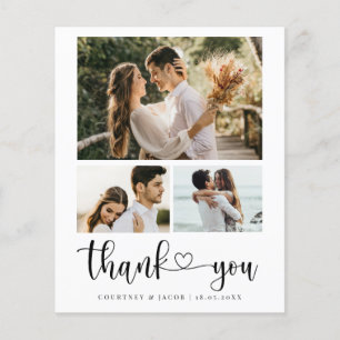 Budget Minimalist Wedding Photo Thank You Card