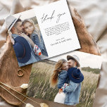 Budget Minimalist Wedding Photo Thank You Card<br><div class="desc">Elevate your gratitude with our elegant thank you cards featuring modern script and your favourite wedding photo. These cards offer a stylish and minimalist design that perfectly complements any wedding aesthetic. Personalize them with a heartfelt message of appreciation to convey your thanks to friends and family for their love and...</div>