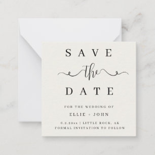 BUDGET Minimalist Wedding Save The Date Invitation
