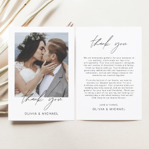 Budget Minimalist Wedding Thank You Photo Card