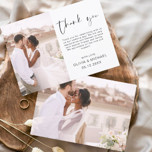 Budget Minimalist Wedding Thank You Photo Flyer