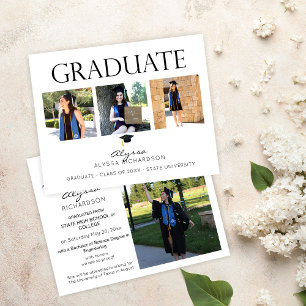 Budget Mod Hat 4 Photo Graduation Announcement 2