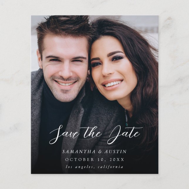 Budget MOD V Photo Elegant Save the Date - Darker Flyer (Front)