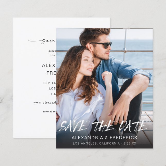 Budget MOD Ver Photo & Calligraphy 5 Save the Date (Front/Back)