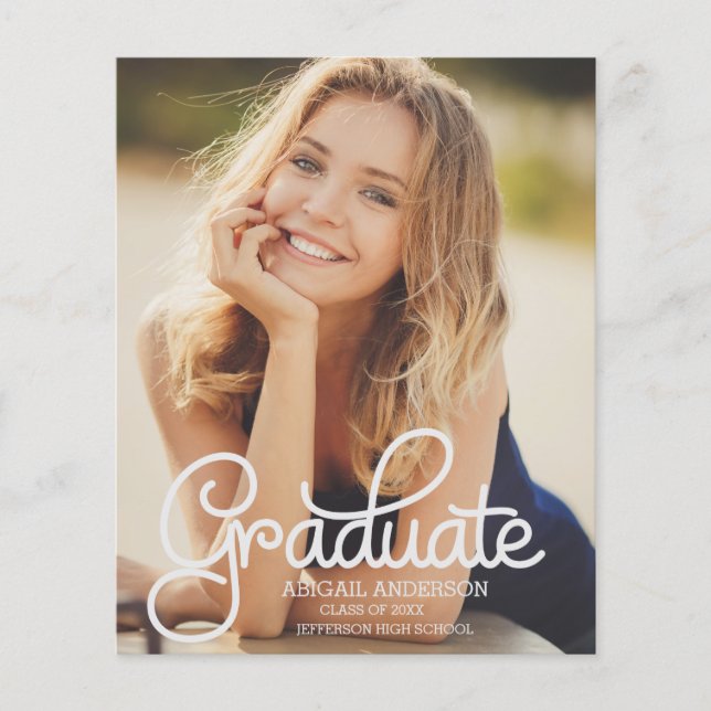 BUDGET Modern 2023 Photo Graduation Announcement Flyer (Front)