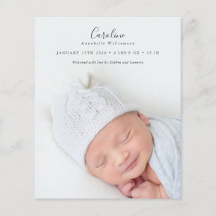 Budget Modern 2 Photo Overlay Birth Announcement
