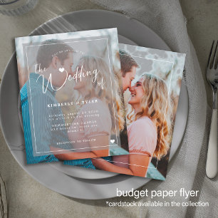 Budget modern 2 photos overlay wedding invitation flyer
