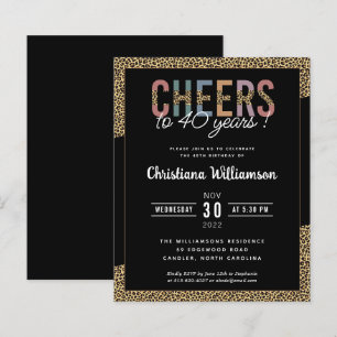 Budget Modern 40th Birthday Party Leopard Print 