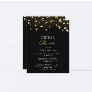 Budget Modern Black and Gold Bridal Shower Flyer