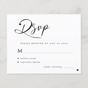 Budget modern black and white wedding RSVP Flyer