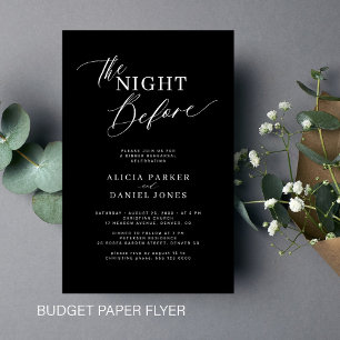 Budget modern black rehearsal dinner invitation flyer