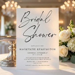 Budget Modern Black White Bridal Shower Invitation