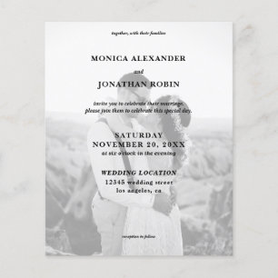 Budget Modern Black & White Photo Wedding Flyer
