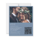 Budget Modern Boho Dusty Blue Photo Wedding Invite