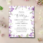 Budget Modern Boho Lavender Wedding Invitation<br><div class="desc">This elegant budget invitation from our Lavender Pressed Floral collections features purple watercolor florals with delicate greenery vines,  paired with a modern script font. Perfect for any season. To make advance changes,  select Personalize -> Edit using Design tool.</div>