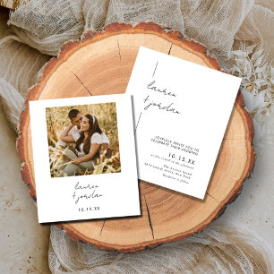 Budget Modern Boho Simple Photo Wedding Flyer