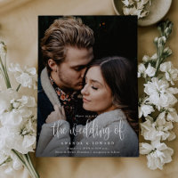 Budget Modern Calligraphy Photo QR Code Wedding