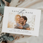 Budget Modern Calligraphy Photo Save The Date<br><div class="desc">This modern save the date features beautiful calligraphy style script and a modern,  minimal design.</div>
