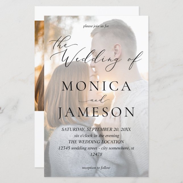 Budget Modern Calligraphy V2 Photo Wedding MED (Front/Back)