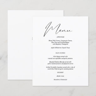 Budget Modern Chic Black & White Menu