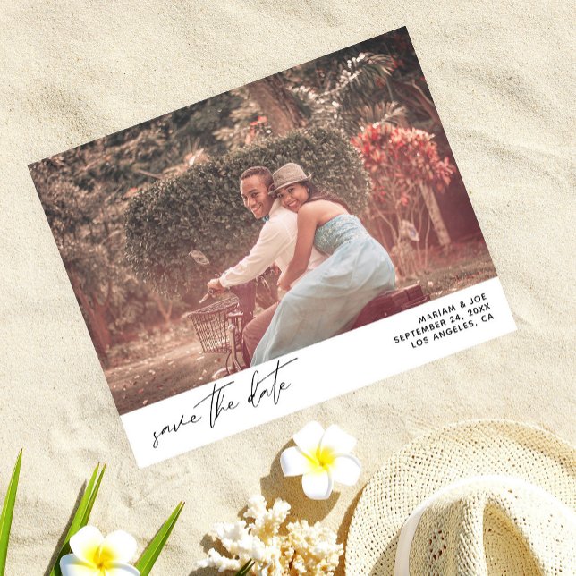 Budget Modern Chic Photo Horizontal Save the Date  Flyer (Creator Uploaded)
