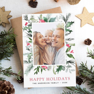 Budget Modern Christmas Photo Card