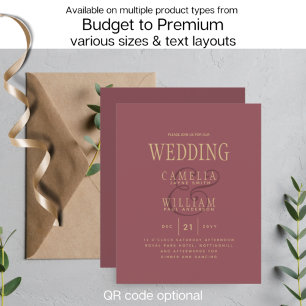 BUDGET Modern Dusty Rose Pink Gold Wedding
