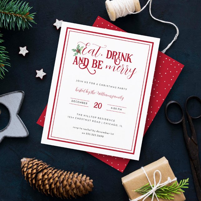 Budget Modern Eat Drink Be Merry Christmas Party (Creator Uploaded)