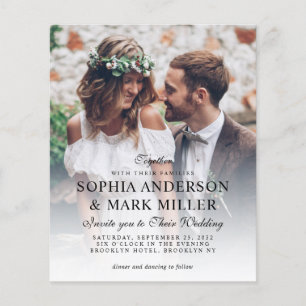 Budget Modern Elegant 2 Photo Wedding Invitation