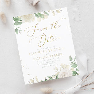 Budget Modern Elegant Floral Wedding Save The Date