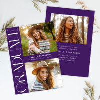 Budget Modern Elegant Three Photo Graduation