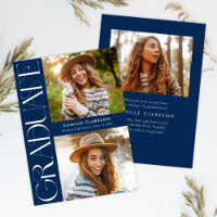 Budget Modern Elegant Three Photo Graduation