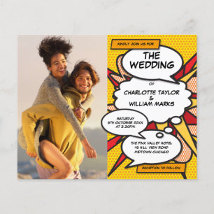 Budget Modern Fun Photo Wedding Invitation