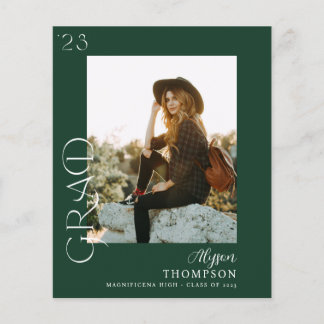 Budget Modern GRAD Photo Graduation - Green Flyer