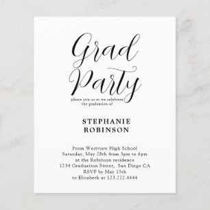 Budget Modern Graduation Party Invitation Flyer