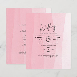 BUDGET Modern Iced Pink Ombre Wedding Invites