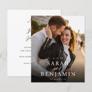 Budget Modern M Photo Vertical Chic Save the Date 