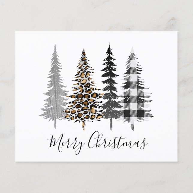 Budget Modern Merry Christmas Holiday Card (Front)